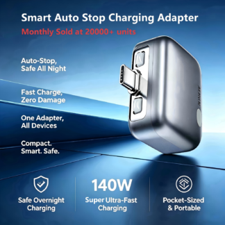Smart Auto Stop Full Charging Adapter KH-51 (AI) | 140W | Overcharge Protection | USB-C